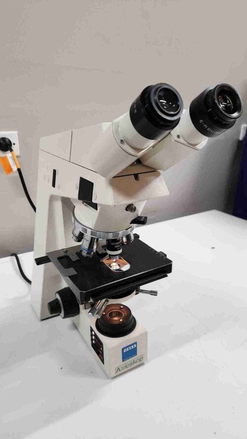 Carl Zeiss Axioskop Microscope West Germany with Plan-Neofluar Objectives